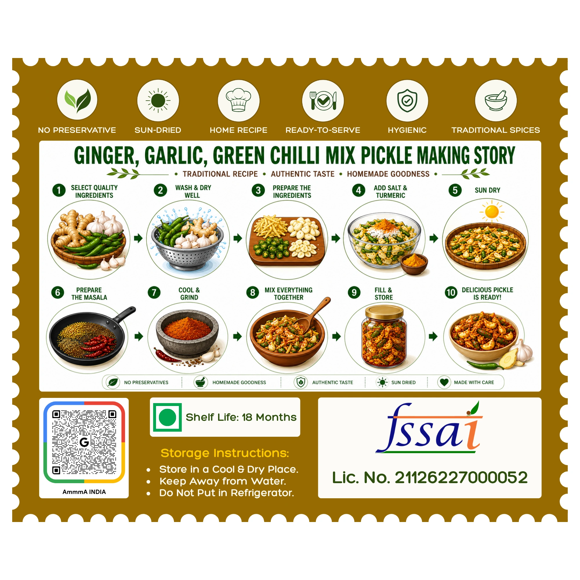 Ginger-Garlic-Green Chilli Mix Pickle | Adrak-Lehsun-Hari Mirchi Ka Mix Achar | AmmmA INDIA
