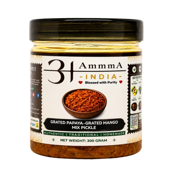 AmmmA-INDIA-Grated-Papaya-Grated-Mango-Mix-Pickle-Kuccha-Papita-Kuccha-Aam-Ka-Mix-Achar-300-Gram
