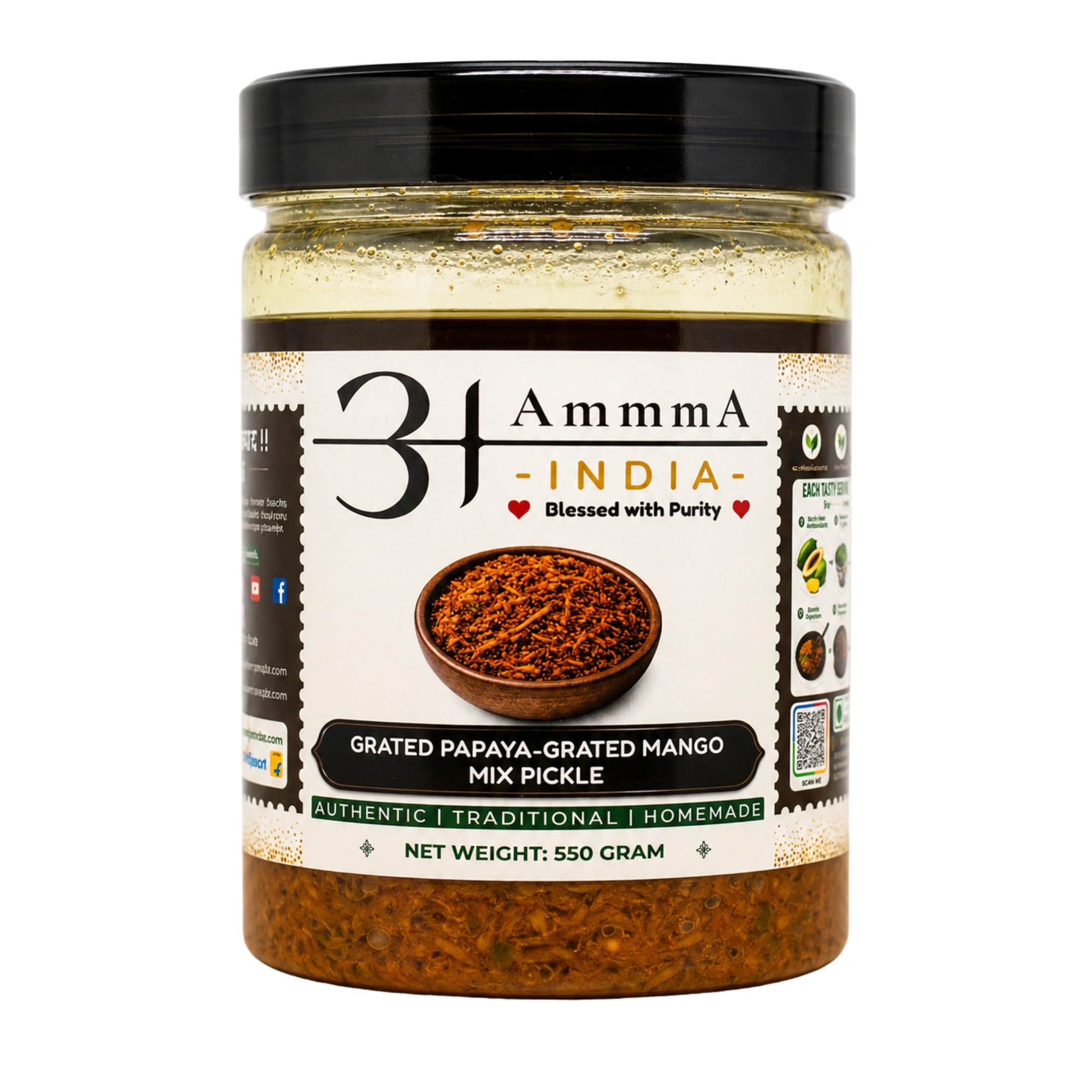 AmmmA-INDIA-Grated-Papaya-Grated-Mango-Mix-Pickle-Kuccha-Papita-Kuccha-Aam-Ka-Mix-Achar-550-Gram